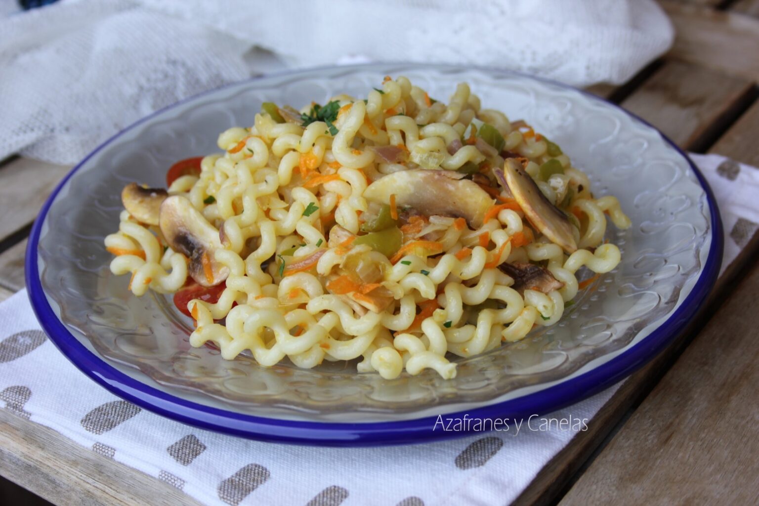 Pasta Con Verduras Fusilli Para Salir De La Rutina Azafranes Y Canelas 0615