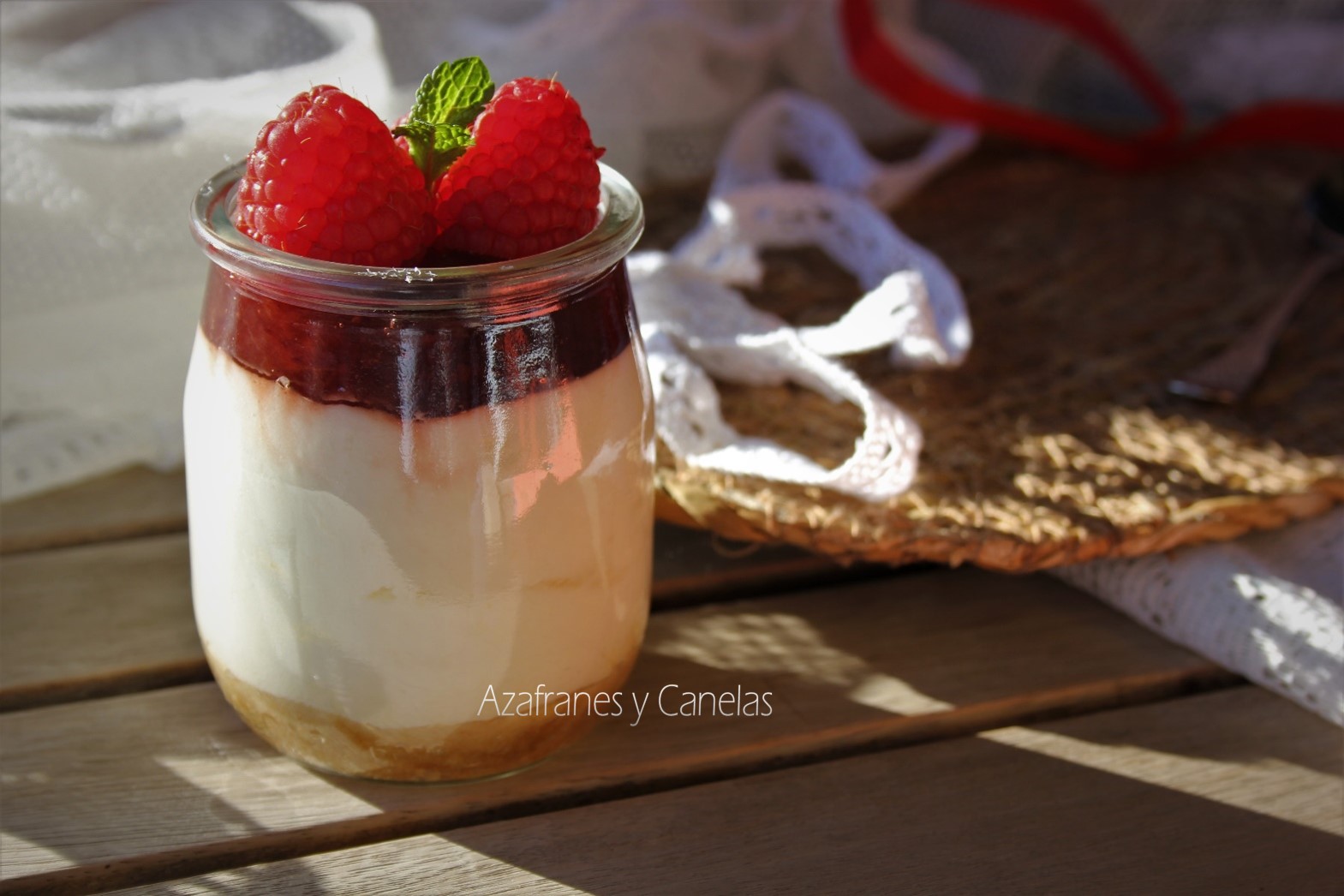 tarta de queso en vasitos